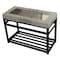 Fauceture KVSP4922A0 49" Stainless Steel Sink W/ Steel Console Sink Base, / Black KVSP4922A0 - alternate 1